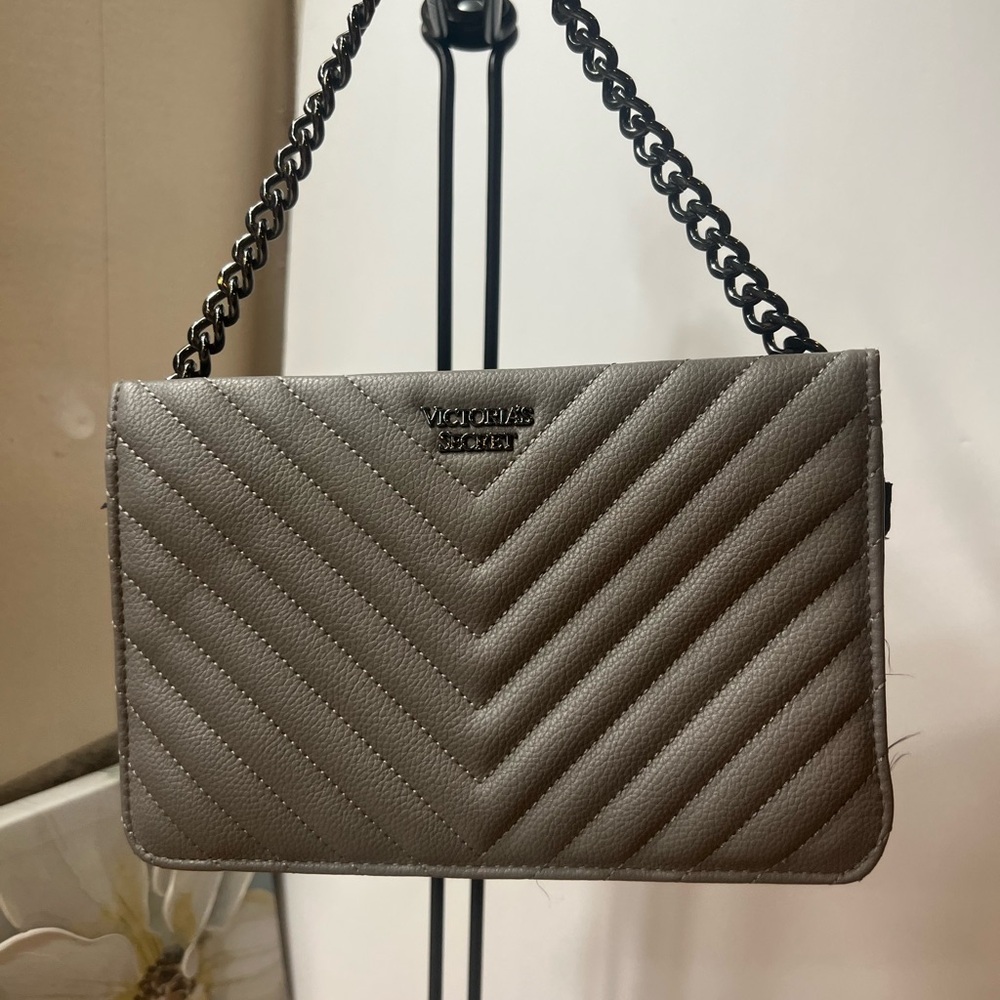 Victoria's Secret Gray Crossbody Quilted Bag